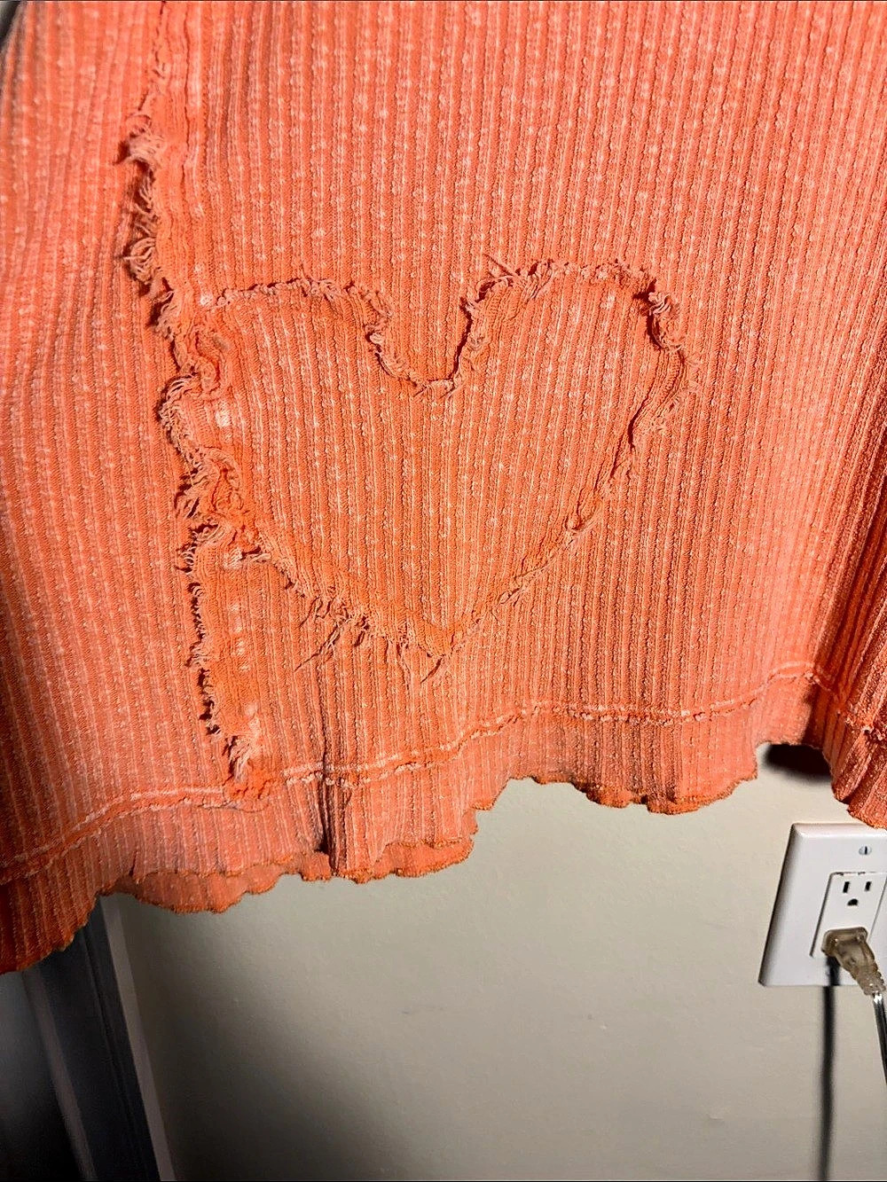 Easel Distressed Knit Tunic in Orange - Picture 5 of 9